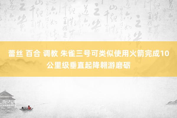 蕾丝 百合 调教 朱雀三号可类似使用火箭完成10公里级垂直起降翱游磨砺