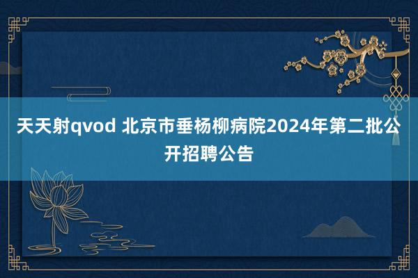 天天射qvod 北京市垂杨柳病院2024年第二批公开招聘公告