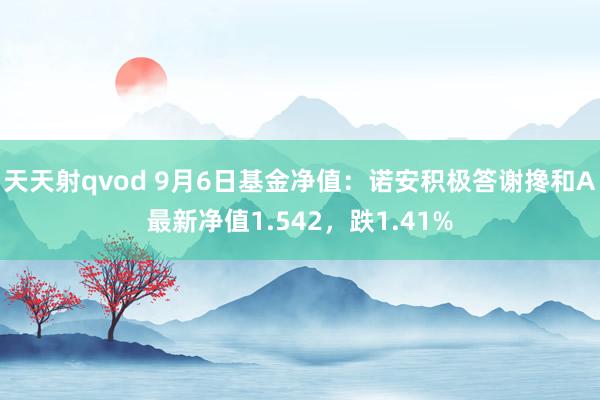 天天射qvod 9月6日基金净值：诺安积极答谢搀和A最新净值1.542，跌1.41%