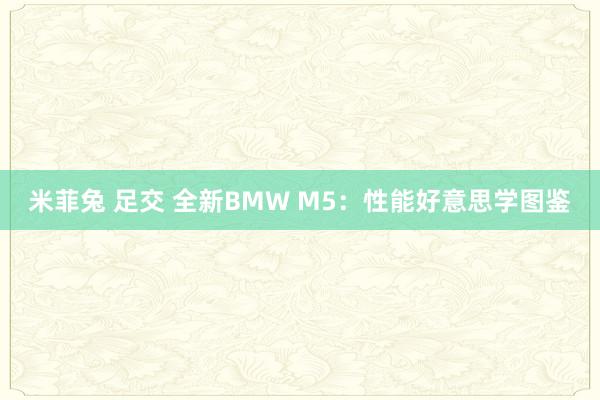 米菲兔 足交 全新BMW M5：性能好意思学图鉴