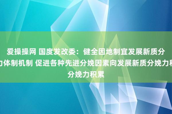 爱操操网 国度发改委：健全因地制宜发展新质分娩力体制机制 促进各种先进分娩因素向发展新质分娩力积累