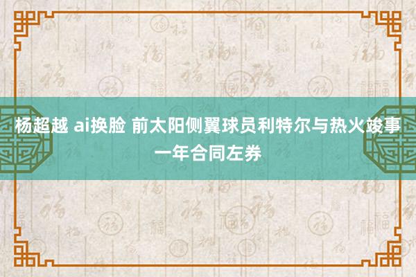 杨超越 ai换脸 前太阳侧翼球员利特尔与热火竣事一年合同左券