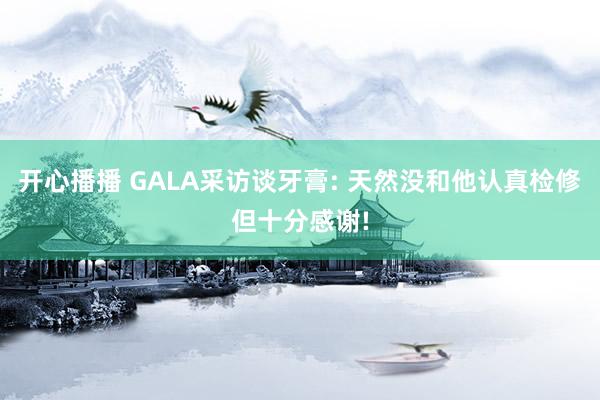 开心播播 GALA采访谈牙膏: 天然没和他认真检修但十分感谢!