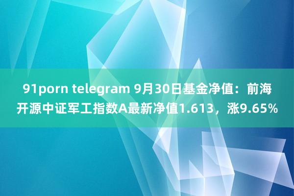 91porn telegram 9月30日基金净值：前海开源中证军工指数A最新净值1.613，涨9.65%