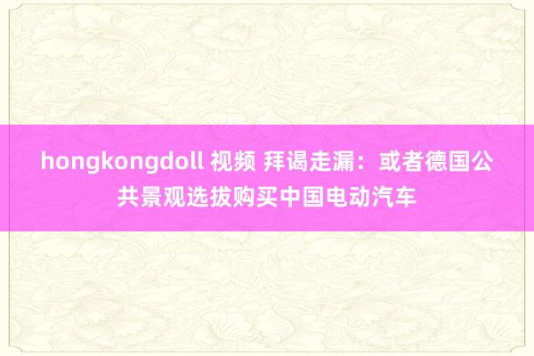 hongkongdoll 视频 拜谒走漏：或者德国公共景观选拔购买中国电动汽车