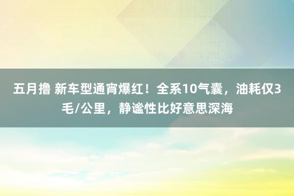 五月撸 新车型通宵爆红！全系10气囊，油耗仅3毛/公里，静谧性比好意思深海