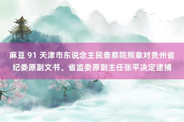 麻豆 91 天津市东说念主民查察院照章对贵州省纪委原副文书、省监委原副主任张平决定逮捕