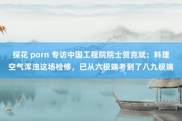 探花 porn 专访中国工程院院士贺克斌：料理空气浑浊这场检修，已从六极端考到了八九极端