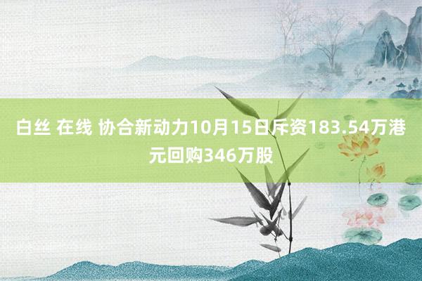 白丝 在线 协合新动力10月15日斥资183.54万港元回购346万股