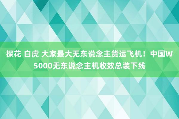 探花 白虎 大家最大无东说念主货运飞机！中国W5000无东说念主机收效总装下线