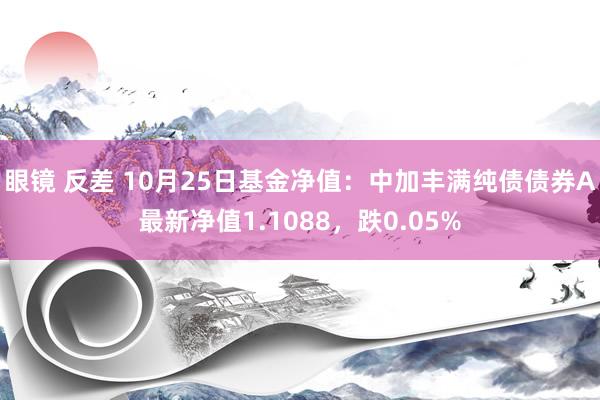 眼镜 反差 10月25日基金净值：中加丰满纯债债券A最新净值1.1088，跌0.05%