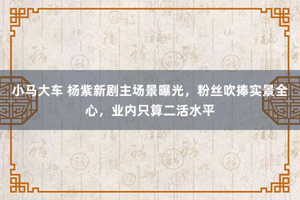 小马大车 杨紫新剧主场景曝光，粉丝吹捧实景全心，业内只算二活水平