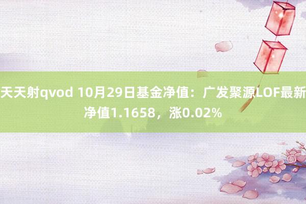 天天射qvod 10月29日基金净值：广发聚源LOF最新净值1.1658，涨0.02%