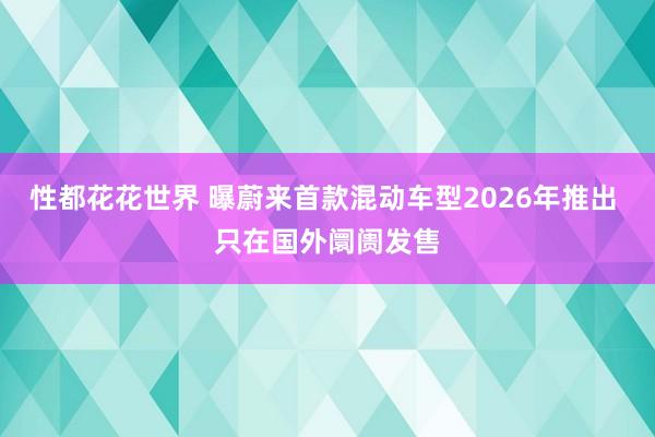 性都花花世界 曝蔚来首款混动车型2026年推出 只在国外阛阓发售