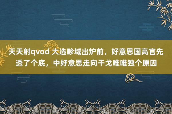 天天射qvod 大选畛域出炉前，好意思国高官先透了个底，中好意思走向干戈唯唯独个原因