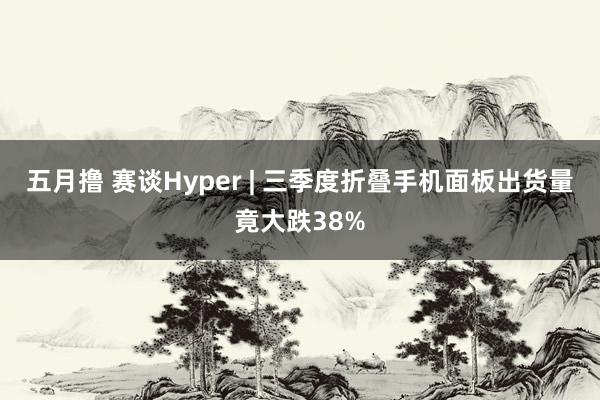 五月撸 赛谈Hyper | 三季度折叠手机面板出货量竟大跌38%