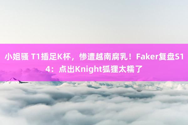 小姐骚 T1插足K杯，惨遭越南腐乳！Faker复盘S14：点出Knight狐狸太糯了