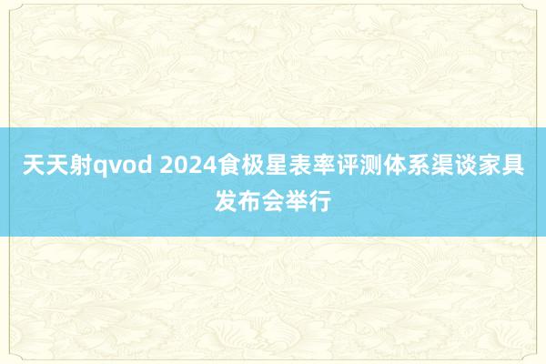 天天射qvod 2024食极星表率评测体系渠谈家具发布会举行