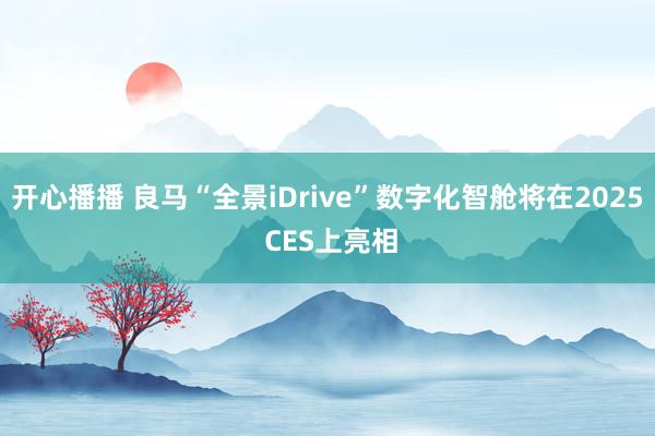 开心播播 良马“全景iDrive”数字化智舱将在2025 CES上亮相