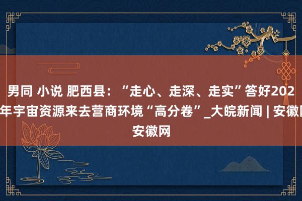 男同 小说 肥西县：“走心、走深、走实”答好2024年宇宙资源来去营商环境“高分卷”_大皖新闻 | 安徽网