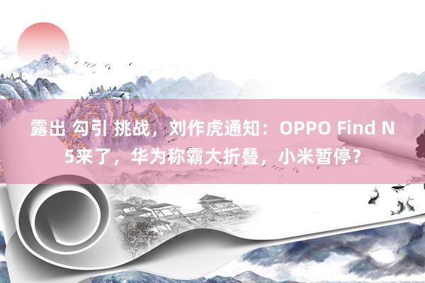 露出 勾引 挑战，刘作虎通知：OPPO Find N5来了，华为称霸大折叠，小米暂停？