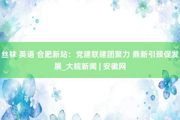 丝袜 英语 合肥新站：党建联建团聚力 鼎新引颈促发展_大皖新闻 | 安徽网